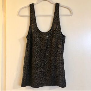 UO Pins & Needles Black/Gold Lace Tank Top